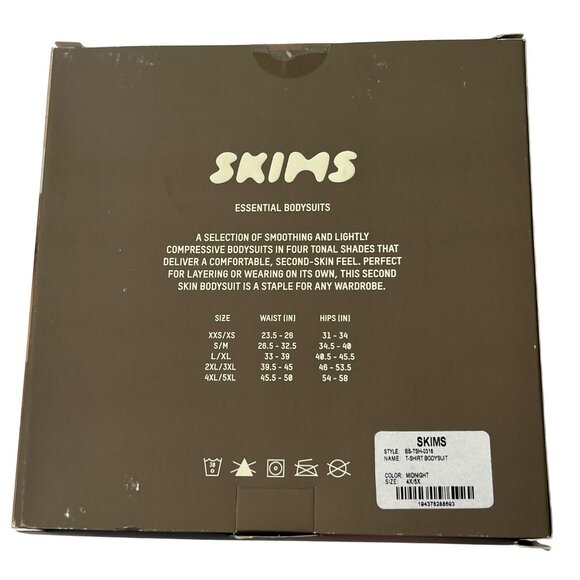 SKIMS‎ Essential T-Shirt Bodysuit Midnight Womens 4X/5X - Picture 8 of 12